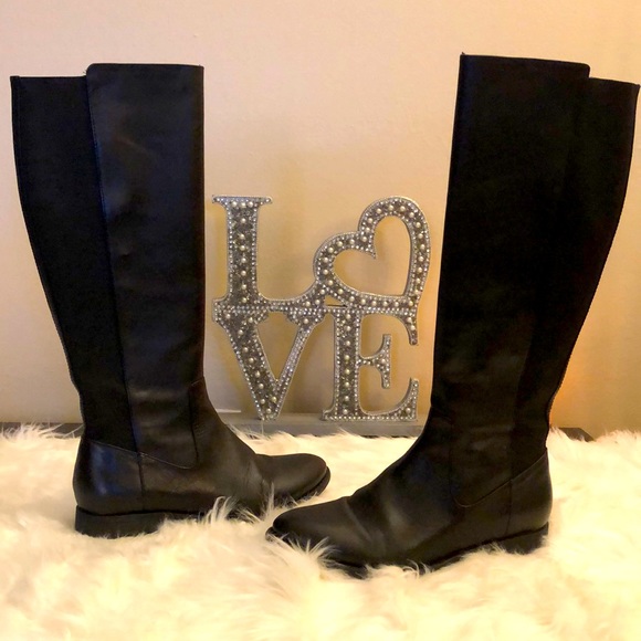 Kenneth Cole Reaction Leather Riding Boots - Black - Picture 2 of 16